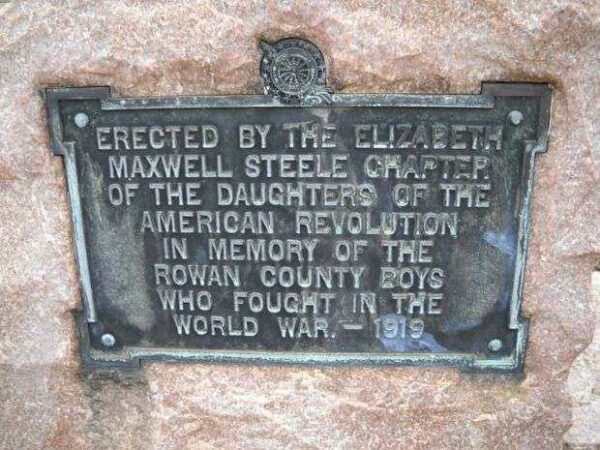 ROWAN COUNTY WORLD WAR MEMORIAL PLAQUE