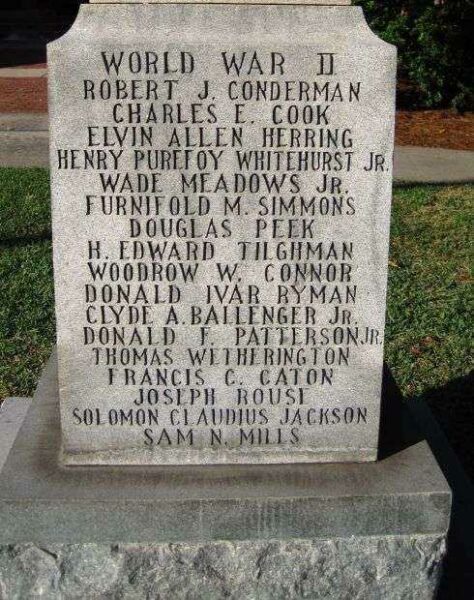 CRAVEN COUNTY WORLD WAR NO. 1 & 2 MEMORIAL STONE C