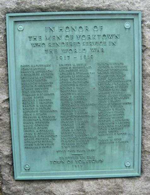 YORKTOWN WORLD WAR MEMORIAL PLAQUE