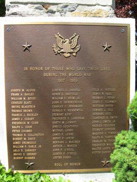 WHITE PLAINS ROLL OF HONOR MEMORIAL PLAQUE