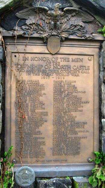 TOWNSHIP OF NORTH CASTLE GREAT WORLD WARE MEMORIAL PLAQUE