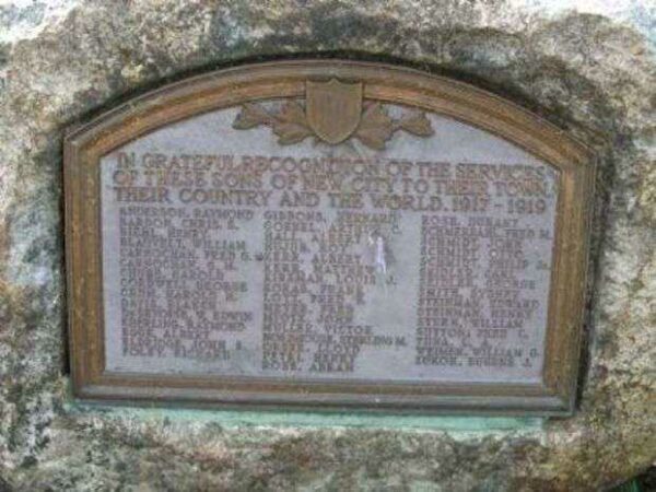 NEW CITY WORLD WAR I MEMORIAL PLAQUE