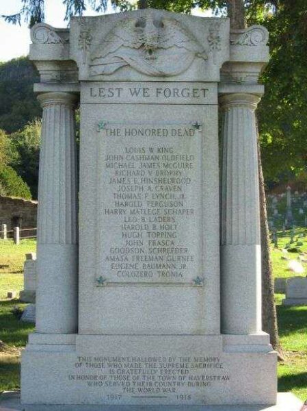 HAVERSTRAW WORLD WAR MEMORIAL FRONT
