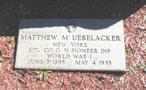 MATTHEW M UEBELACKER MEMORIAL TABLET