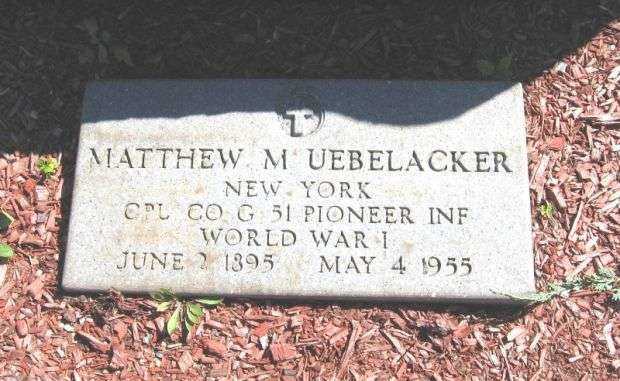 MATTHEW M UEBELACKER MEMORIAL TABLET