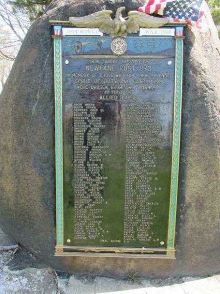 NEWFANE POST 873 WORLD WAR MEMORIAL