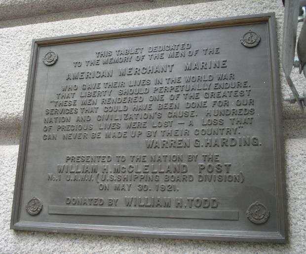AMERICAN MERCHANT MARINE WORLD WAR MEMORIAL PLAQUE