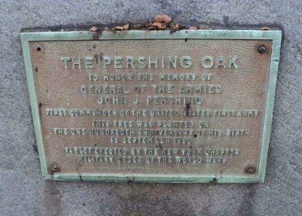 THE PERSHING OAK MEMORIAL PLAQUE