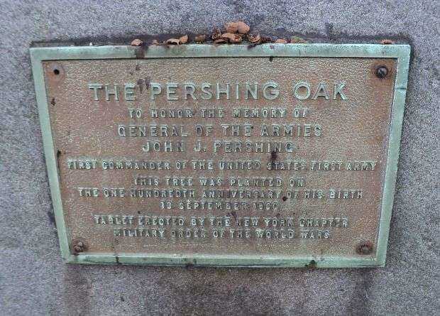 THE PERSHING OAK MEMORIAL PLAQUE