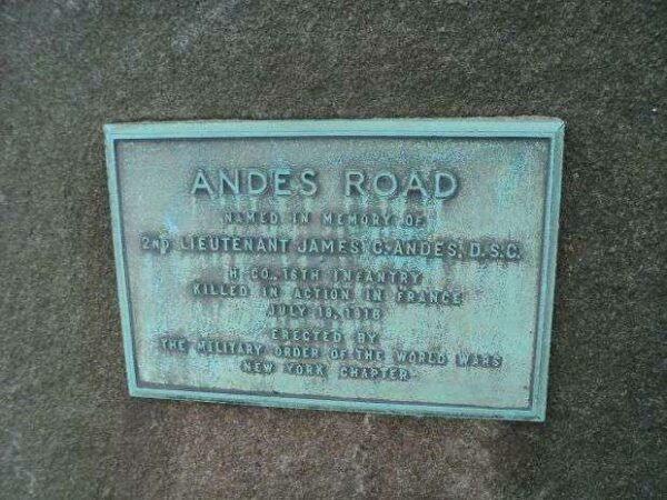 ANDES ROAD WAR MEMORIAL PLAQUE