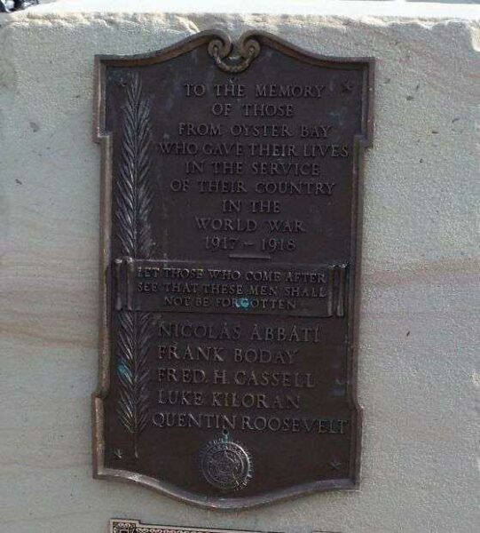 OYSTER BAY WORLD WAR MEMORIAL PLAQUE A