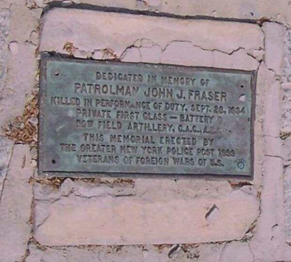 PATROLMAN JOHN J. FRASER WAR MEMORIAL PLAQUE