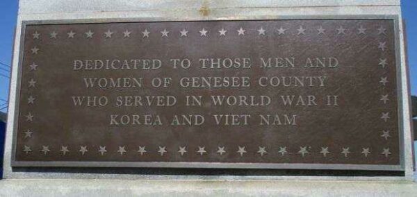 GENESEE COUNTY SOLDIERS SAILORS AND MARINES MEMORIAL PLAQUE C