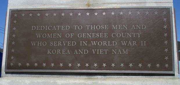 GENESEE COUNTY SOLDIERS SAILORS AND MARINES MEMORIAL PLAQUE C