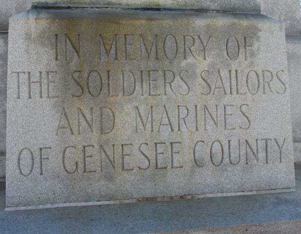 GENESEE COUNTY SOLDIERS SAILORS AND MARINES MEMORIAL DEDICATION STONE