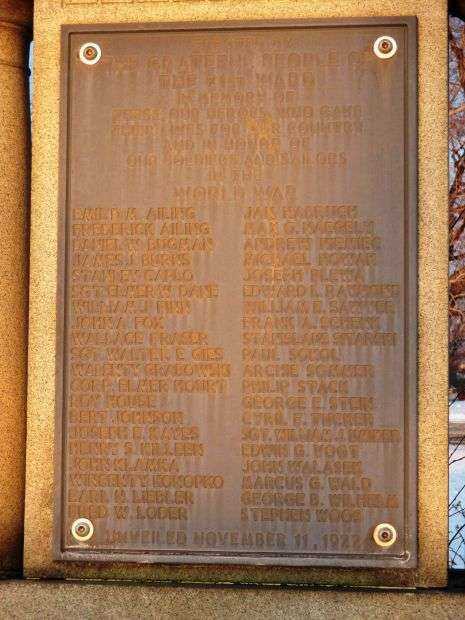 21ST WARD WORLD WAR MEMORIAL PLAQUE