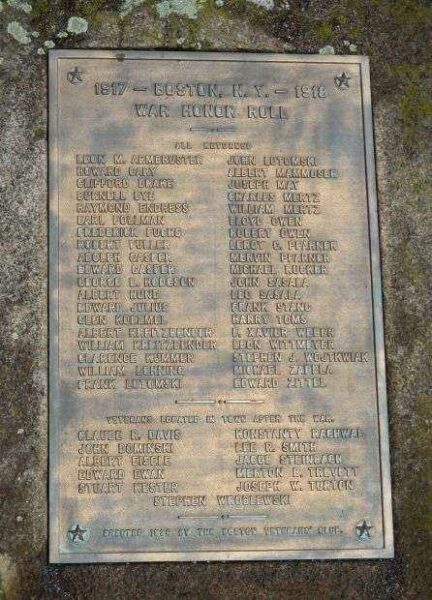 BOSTON, N.Y. WORLD WAR HONOR ROLL MEMORIAL