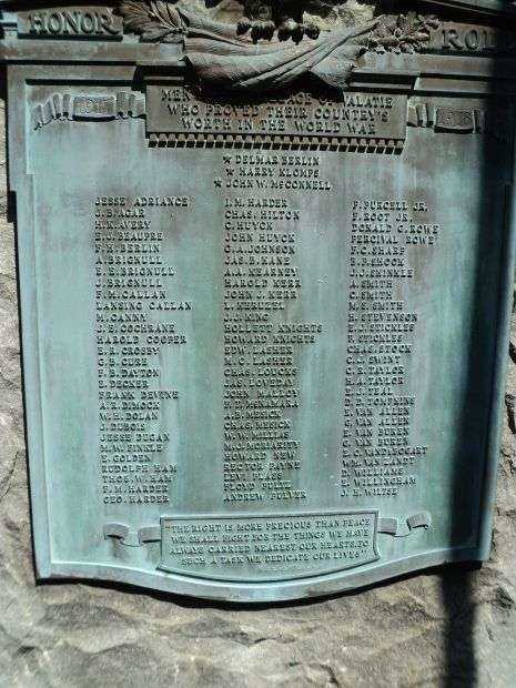 VALATIE WORLD WAR MEMORIAL PLAQUE