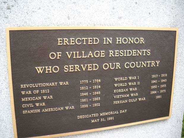KINDERHOOK WAR MEMORIAL PLAQUE