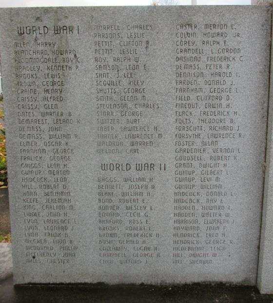 FAIR HAVEN AND TOWN OF STERLING WAR MEMORIAL LEFT STONE