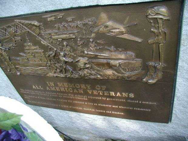 ELLICOTTVILLE ALL AMERICAN VETERANS MEMORIAL PLAQUE