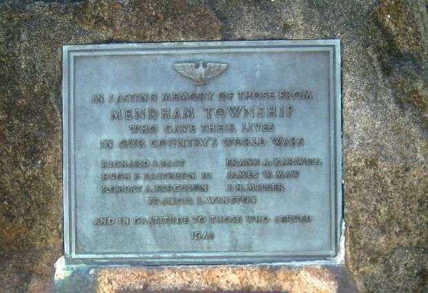 MENDHAM TOWNSHIP WAR MEMORIAL PLAQUE A