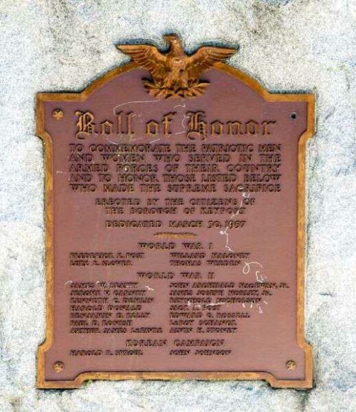 KEYPORT ROLL OF HONOR WAR MEMORIAL PLAQUE