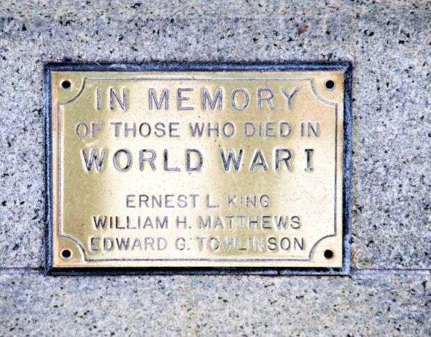 HIGHLANDS WORLD WAR I VETERANS MEMORIAL PLAQUE B