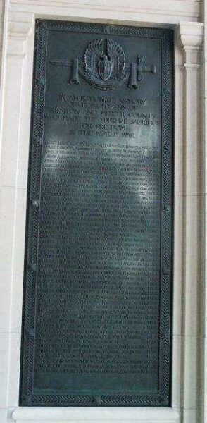THE TRENTON WAR MEMORIAL HONOR ROLL PLAQUE D