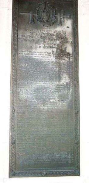 THE TRENTON WAR MEMORIAL HONOR ROLL PLAQUE B