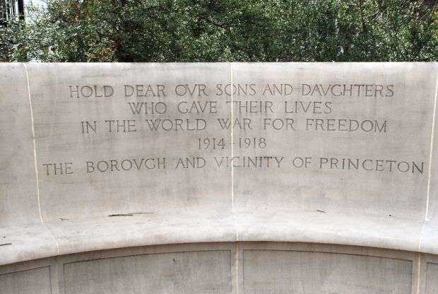 PRINCETON WAR MEMORIAL BENCH DEDICATION STONE