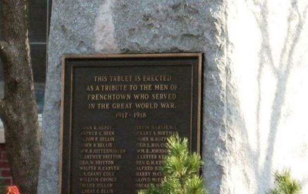 FRENCHTOWN WORLD WAR I MEMORIAL PLAQUE