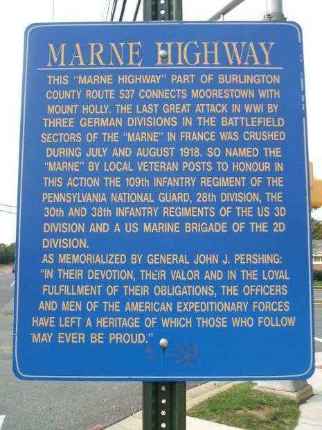 MARNE HIGHWAY WAR MEMORIAL MARKER