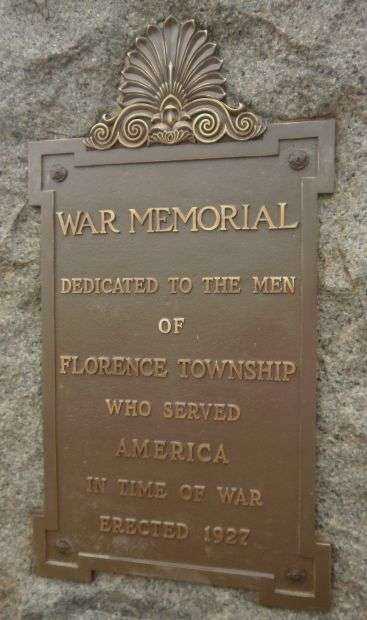 FLORENCE TOWNSHIP WAR MEMORIAL PLAQUE A