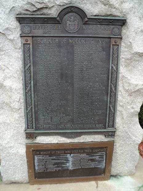 BOROUGH OF WOODRIDGE HONOR ROLL WORLD WAR MEMORIAL