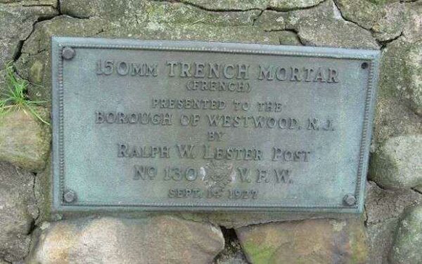 150MM TRENCH MORTAR WAR MEMORIAL PLAQUE