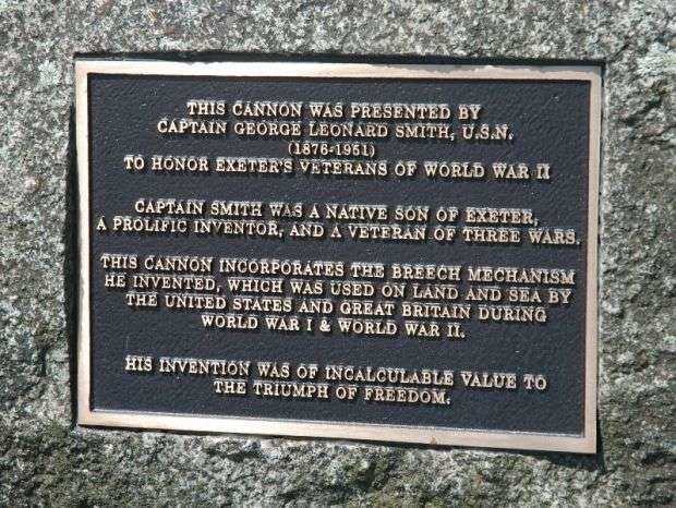 CAPTAIN GEORGE LEONARD SMITH WAR MEMORIAL CANNON PLAQUE