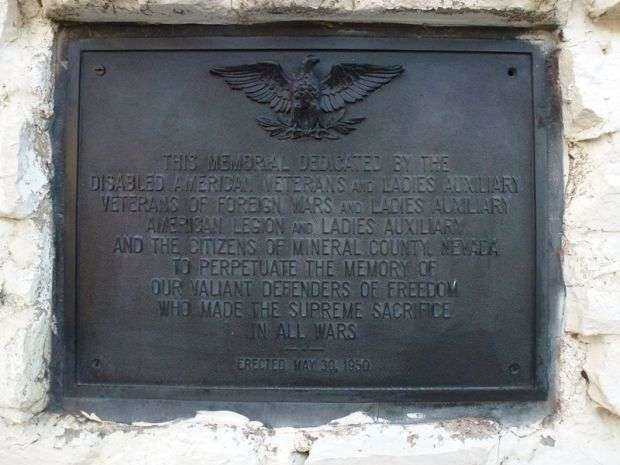 MINERAL COUNTY WAR MEMORIAL PLAQUE