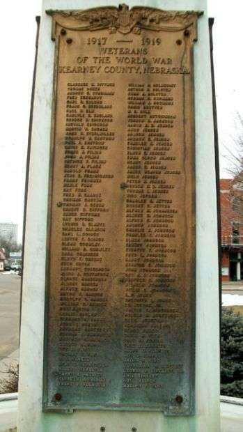 KEARNEY COUNTY WORLD WAR VETERANS MEMORIAL PLAQUE B