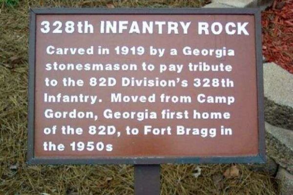328TH INFANTRY ROCK MEMORIAL PLAQUE