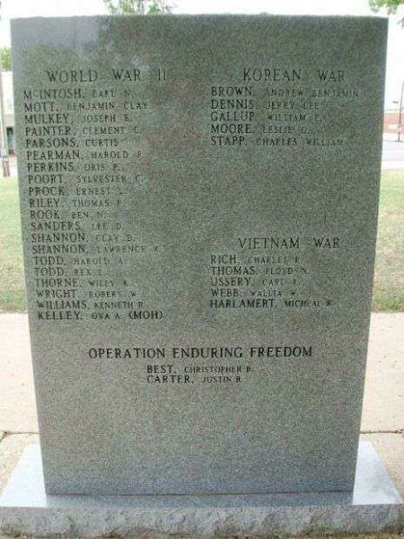 CLARENCE KING POST 128 WAR MEMORIAL BACK