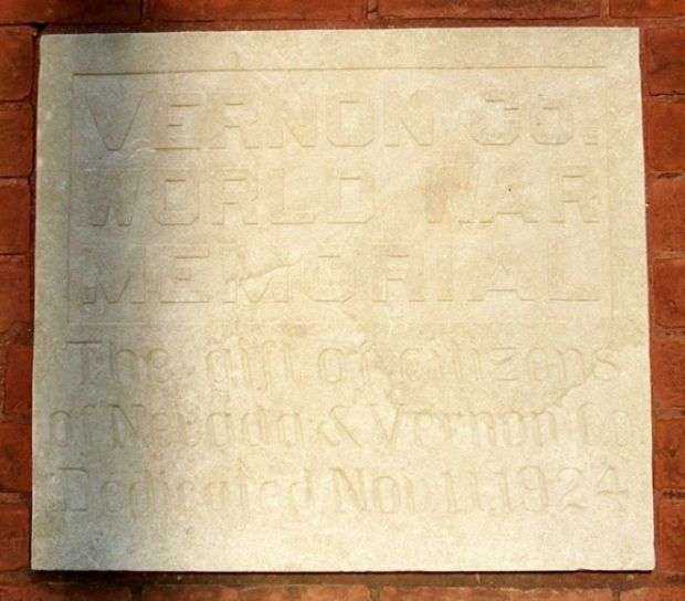 VERNON COUNTY WORLD WAR MEMORIAL BUILDING STONE A
