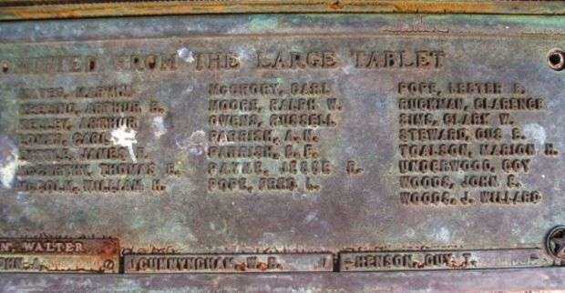 POLK COUNTY WORLD WAR HONOR ROLL MEMORIAL PLAQUE O