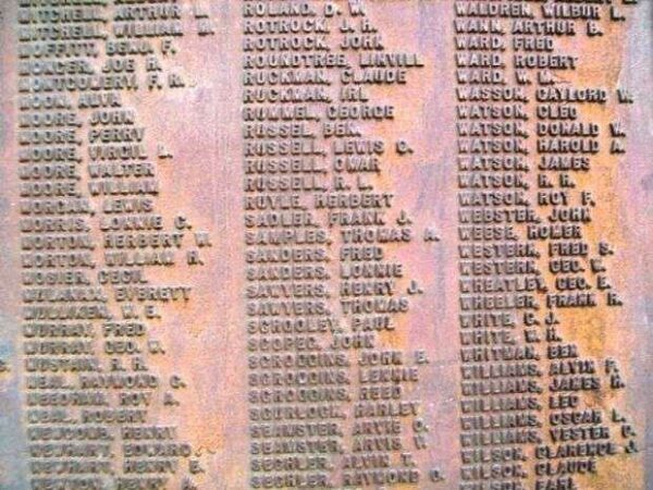 POLK COUNTY WORLD WAR HONOR ROLL MEMORIAL PLAQUE L