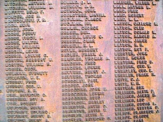 POLK COUNTY WORLD WAR HONOR ROLL MEMORIAL PLAQUE L