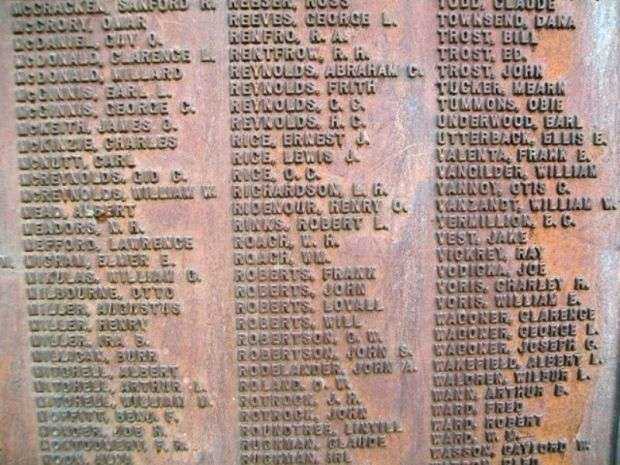 POLK COUNTY WORLD WAR HONOR ROLL MEMORIAL PLAQUE K