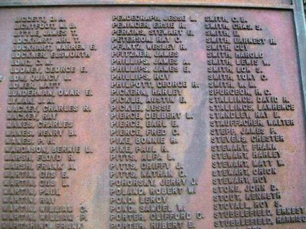 POLK COUNTY WORLD WAR HONOR ROLL MEMORIAL PLAQUE I