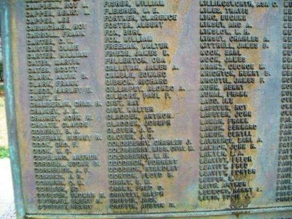 POLK COUNTY WORLD WAR HONOR ROLL MEMORIAL PLAQUE H