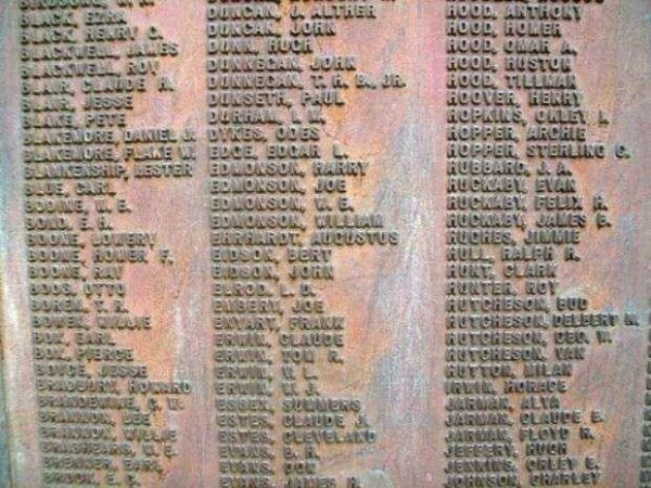 POLK COUNTY WORLD WAR HONOR ROLL MEMORIAL PLAQUE F