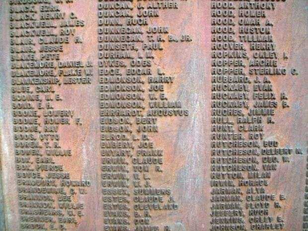 POLK COUNTY WORLD WAR HONOR ROLL MEMORIAL PLAQUE F